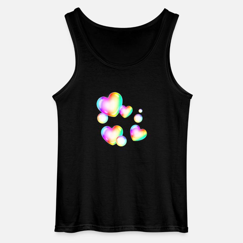 bunte Seifenblasen Herzform - Gildan Männer Tank Top - Schwarz
