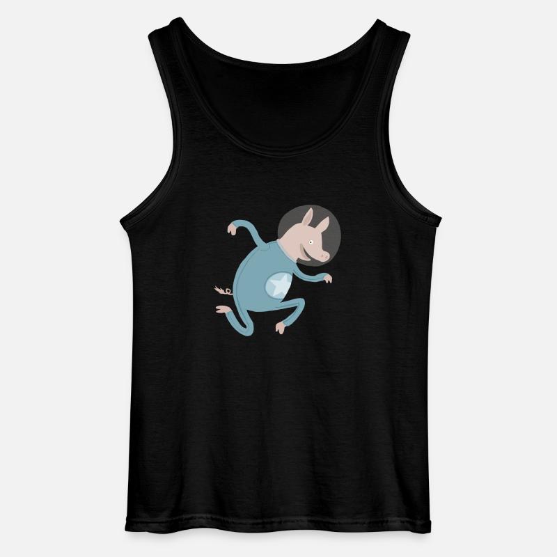 Schwein im All - Gildan Männer Tank Top - Schwarz