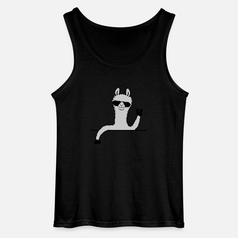 Comic Sonnenbrille Lama - Gildan Männer Tank Top - Schwarz