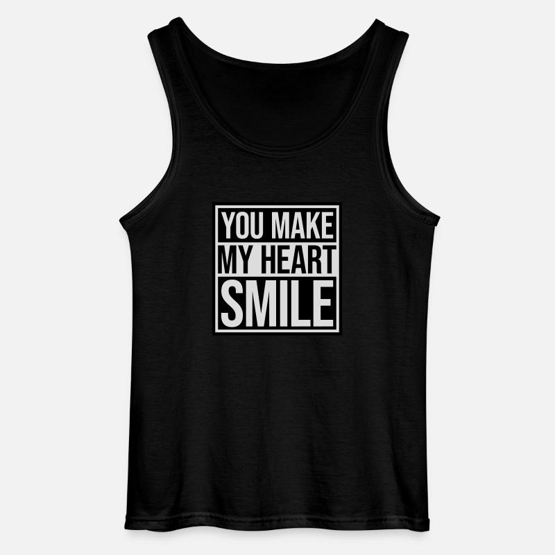 make my heart smile - Gildan Männer Tank Top - Schwarz