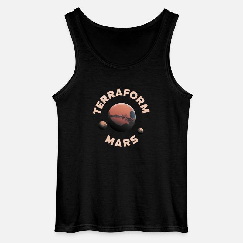 Mars Planet Planet Solar System - Gildan Men’s Tank Top - black
