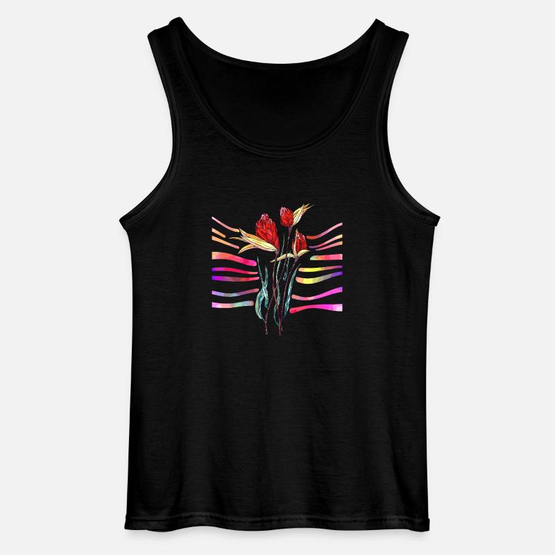 Flowers - Gildan Men’s Tank Top - black