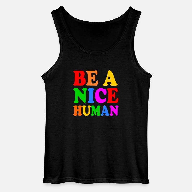 Be a nice human - Gildan tanktopp herr - svart
