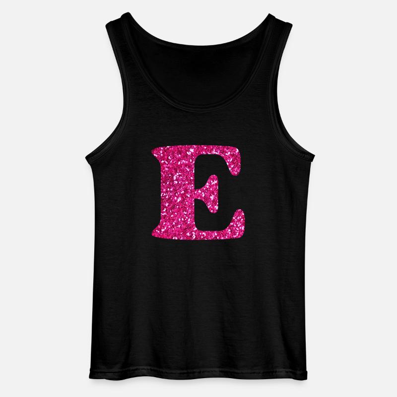 Buchstabe e rosa Glitzer - Gildan Männer Tank Top - Schwarz