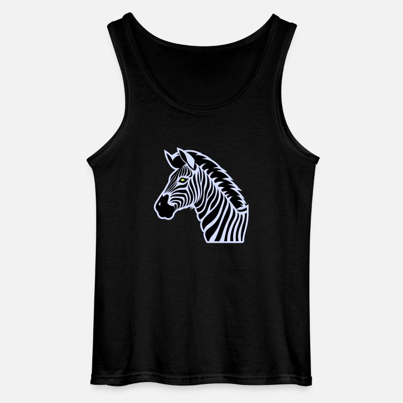 zebra - Gildan Männer Tank Top - Schwarz