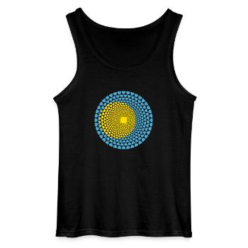 Palau Mandala de coeur Amour Belau - Débardeur Gildan Homme - noir - Devant - AI Model Male 185 dark (185cm)
