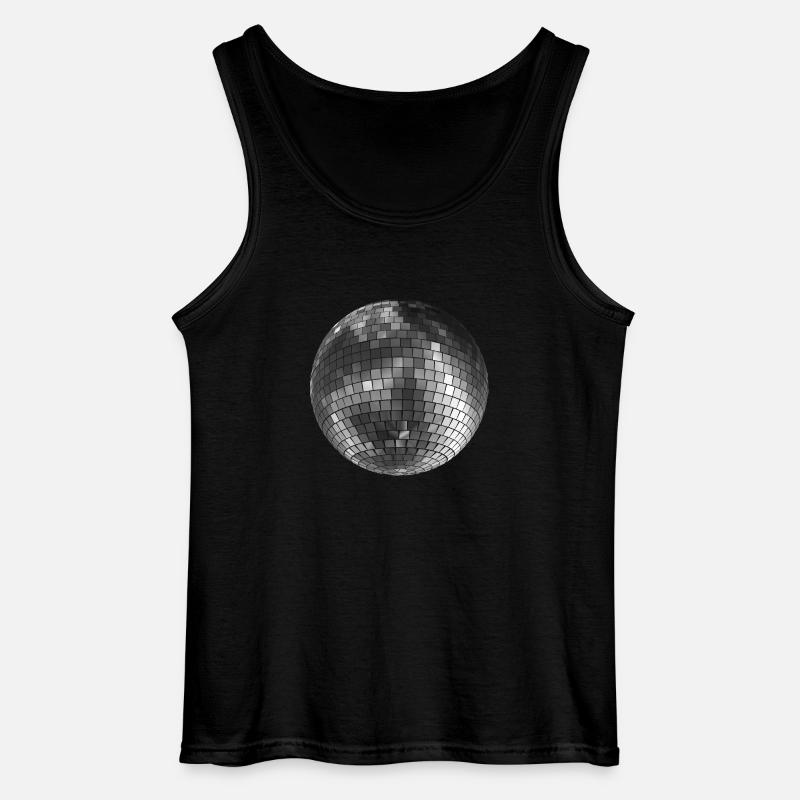 Diskokugel Mirrorball silber - Gildan Männer Tank Top - Schwarz