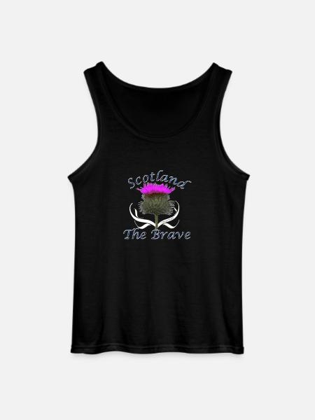 scotland the brave wild thistle - Gildan Men’s Tank Top - black