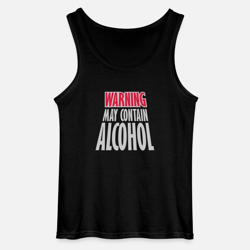 Warning May Contain Alcohol - Gildan Männer Tank Top - Schwarz