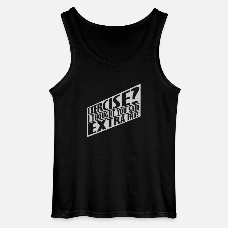 Exercise Extra Fries Zitat - Gildan Männer Tank Top - Schwarz