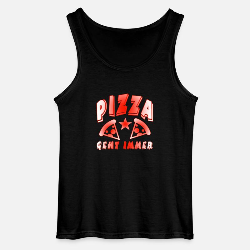 Pizza - Gildan Männer Tank Top - Schwarz