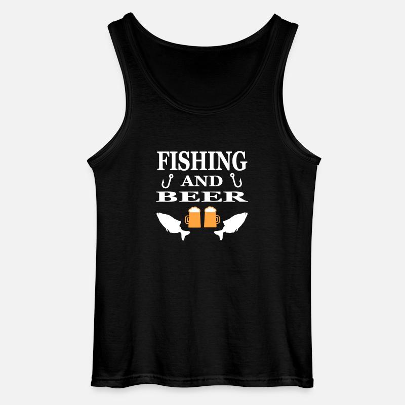 Angeln - Gildan Männer Tank Top - Schwarz