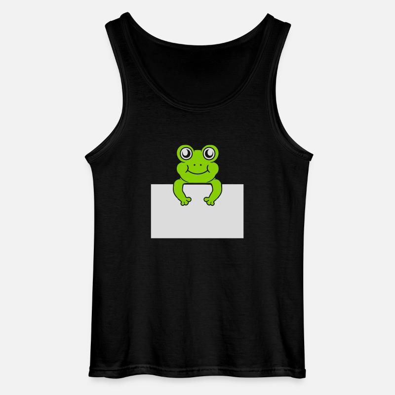 Text präsentieren Comic Frosch - Gildan Männer Tank Top - Schwarz