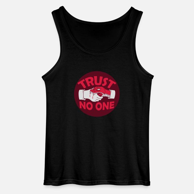 trust no one Zitat - Gildan Männer Tank Top - Schwarz