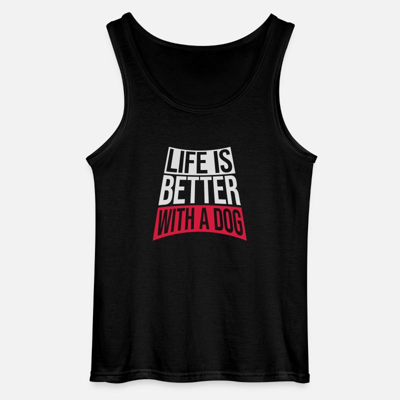 better with a dog - Gildan Männer Tank Top - Schwarz