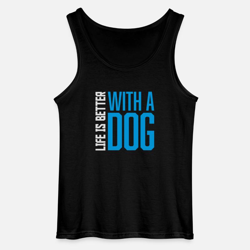 better with a dog - Gildan Männer Tank Top - Schwarz