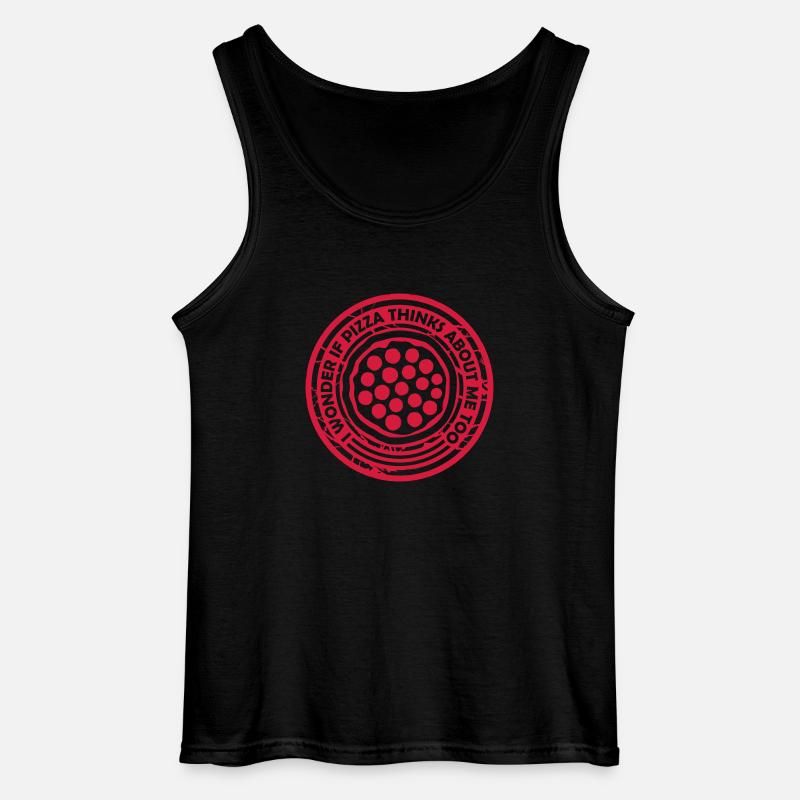 pizza thinks about me - Gildan Männer Tank Top - Schwarz