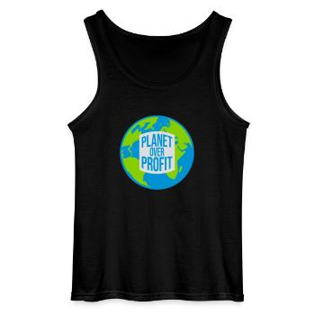 planet over profit Zitat - Gildan Männer Tank Top - Schwarz - Vorne - AI Model Male 185 dark (185cm)