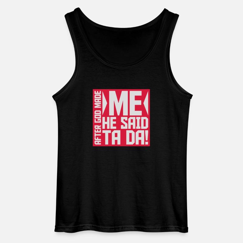 after god made me - Gildan Männer Tank Top - Schwarz
