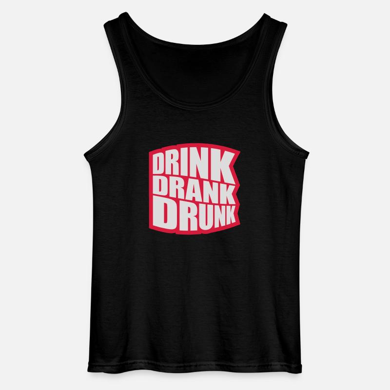 drink drank drunk Zitat - Gildan Männer Tank Top - Schwarz