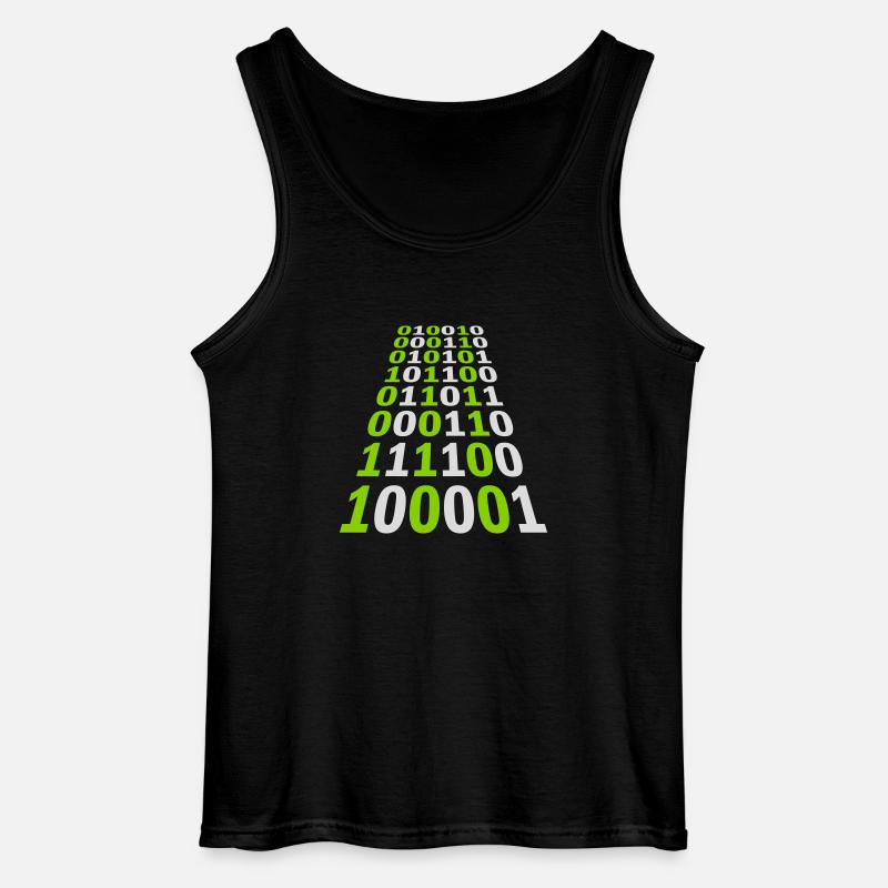 Binary Code Program Language - Gildan Men’s Tank Top - black