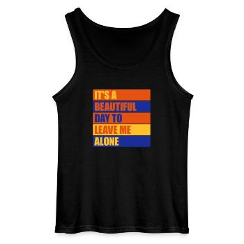 leave me alone day - Gildan Männer Tank Top - Schwarz - Vorne - AI Model Male 185 dark (185cm)