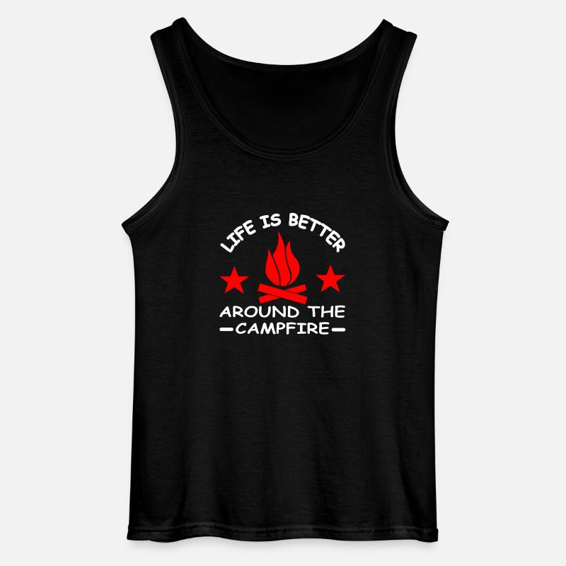 Camping - Gildan Männer Tank Top - Schwarz
