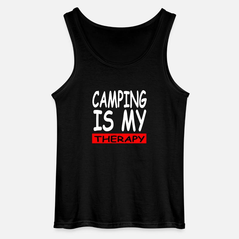 Camping - Gildan Männer Tank Top - Schwarz