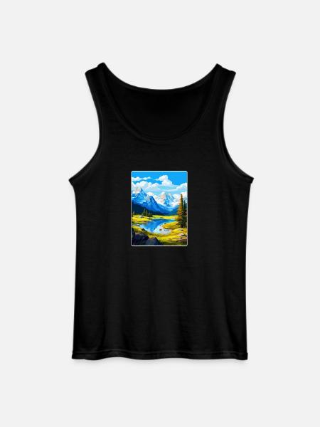 Affiche de voyage vintage du parc national d’Ecrins France - Débardeur Gildan Homme - noir