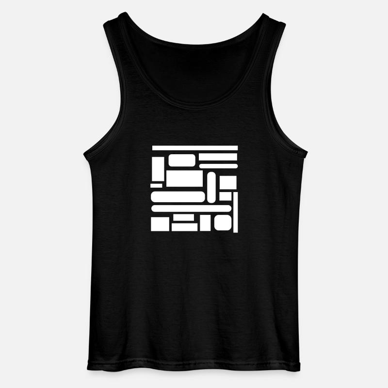 Weiße Geometrie - Gildan Männer Tank Top - Schwarz