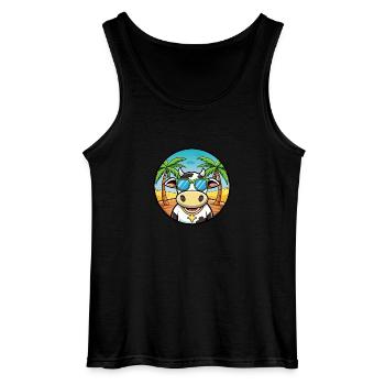 Kuh Lustige Cartoon Sommer Strand Sonnenbrille Aufkleber - Gildan Männer Tank Top - Schwarz - Vorne - AI Model Male 185 dark (185cm)
