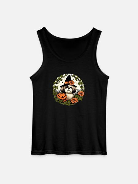 Halloween Shih Tzu - Gildan Men’s Tank Top - black