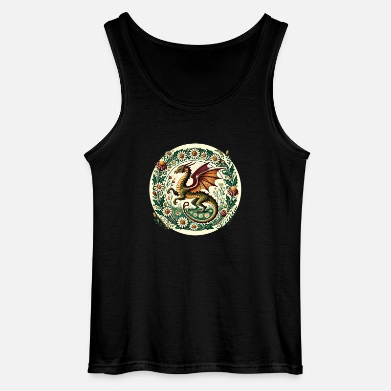 Gänseblümchen-Blumen-Drache - Gildan Männer Tank Top - Schwarz