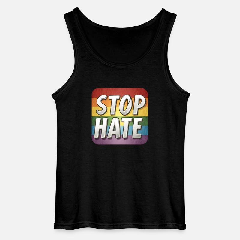 LGBTQ Stop Hate - Gildan Men’s Tank Top - black