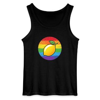 LGBTQ Lemon Lime - Gildan Men’s Tank Top - black - Front - AI Model Male 185 dark (185cm)