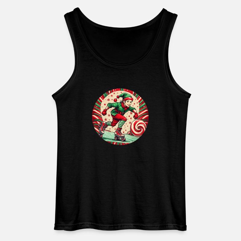 Weihnachtself-inline-skating - Gildan Männer Tank Top - Schwarz