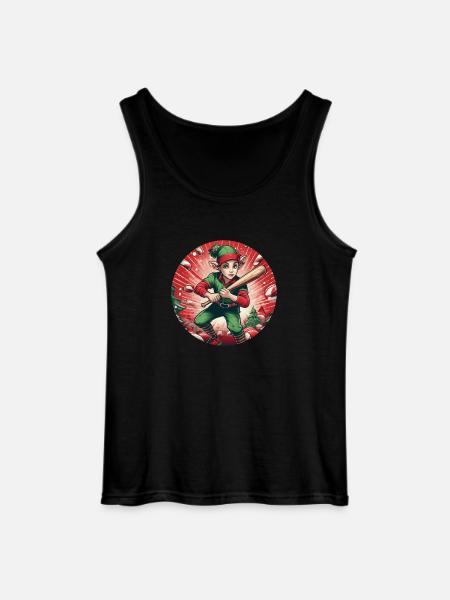 Christmas Elf baseball - Gildan Men’s Tank Top - black