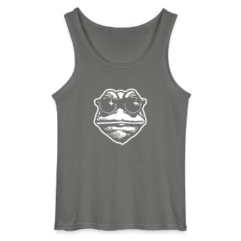 Frog Toad - Gildan Men’s Tank Top - charcoal grey - Front - AI Model Male 185 dark (185cm)