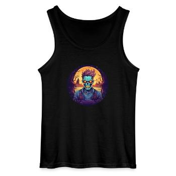Gruseliges Halloween-party-kostüm Zombie - Gildan Men’s Tank Top - black - Front - AI Model Male 185 dark (185cm)