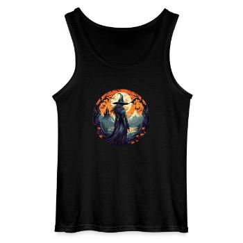 Gruseliges Halloween-partykostüm Hexe - Gildan Men’s Tank Top - black - Front - AI Model Male 185 dark (185cm)