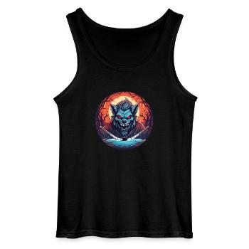 Effrayant Halloween Party Costume Werewolf Field - Débardeur Gildan Homme - noir - Devant - AI Model Male 185 dark (185cm)