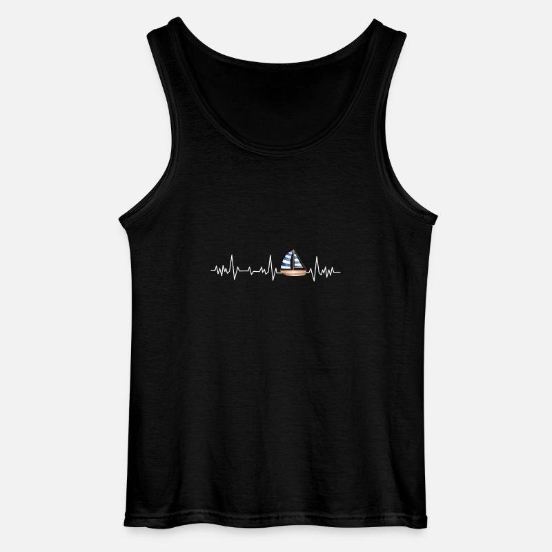 Herzschlag-Boot - Gildan Männer Tank Top - Schwarz