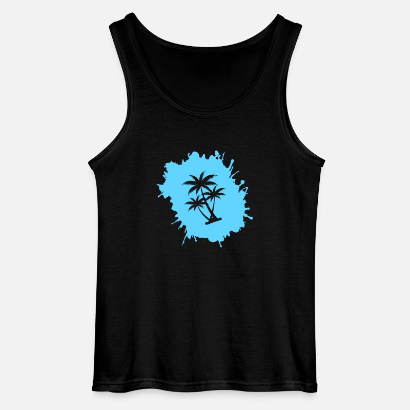 Palm Tree Blobs 2 - Gildan Men’s Tank Top - black