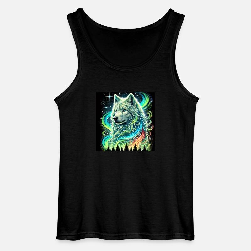 Aurora Wolf - Gildan Männer Tank Top - Schwarz