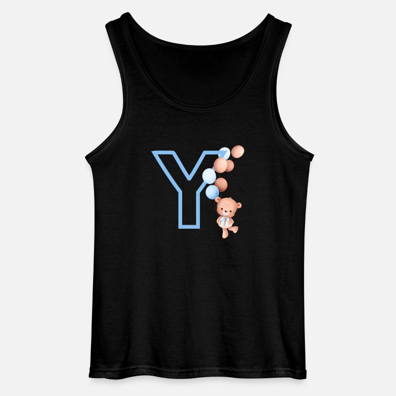 Blauer Buchstabe Y Bär - Gildan Männer Tank Top - Schwarz