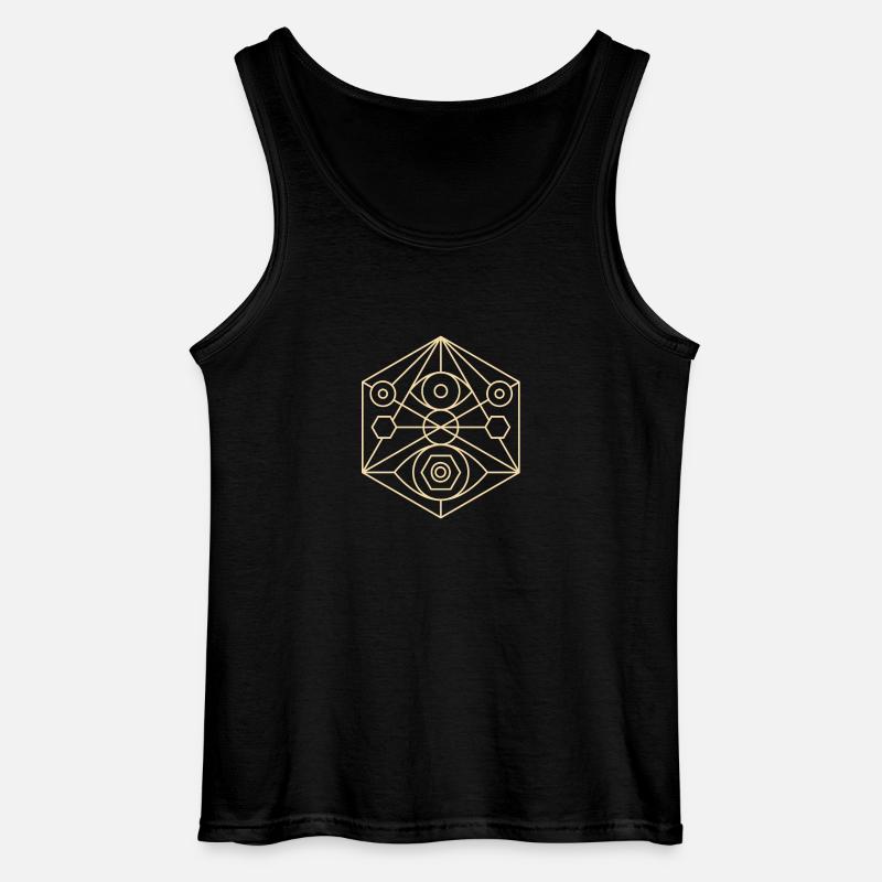Sacred Geometry, Mandala, Cosmic Pattern - Gildan Men’s Tank Top - black