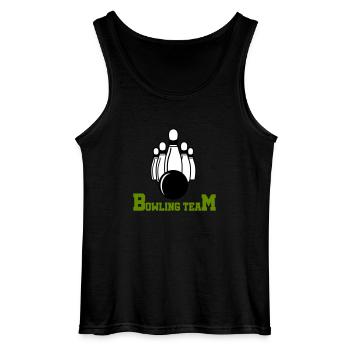Bowling Team - Gildan Men’s Tank Top - black - Front - AI Model Male 185 dark (185cm)