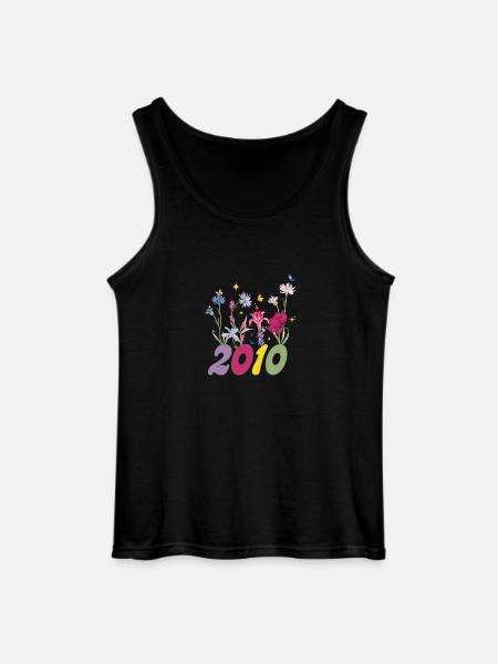 Year of birth 2010 wildflowers - Gildan Men’s Tank Top - black