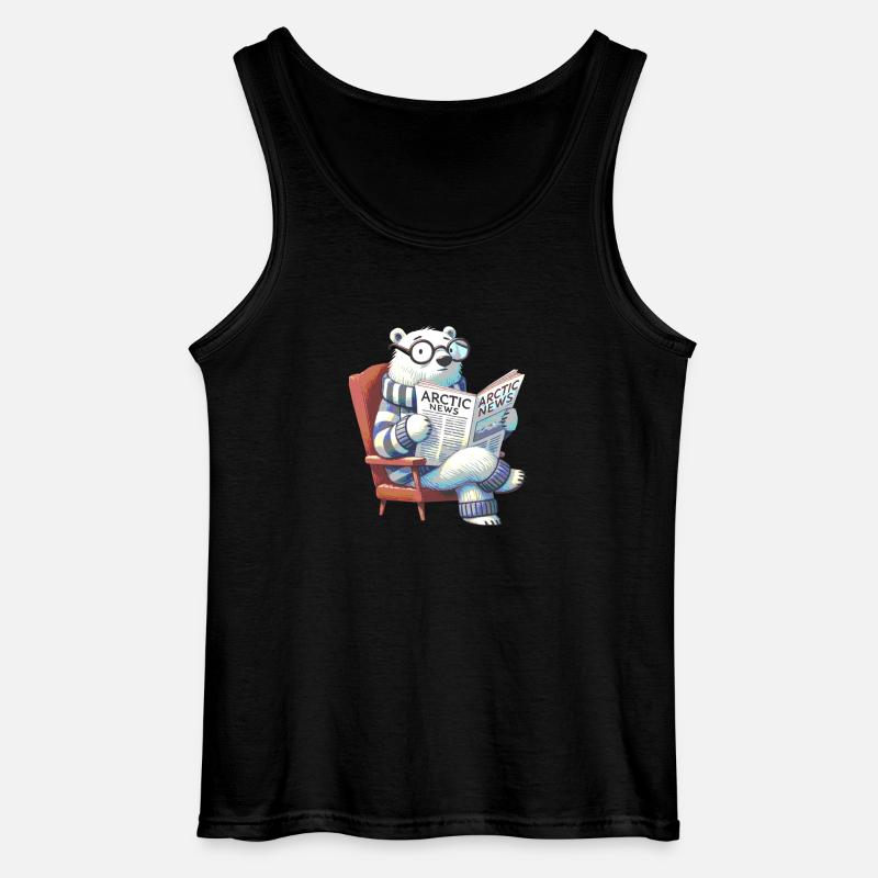 Eisbär liest Zeitung - Gildan Männer Tank Top - Schwarz