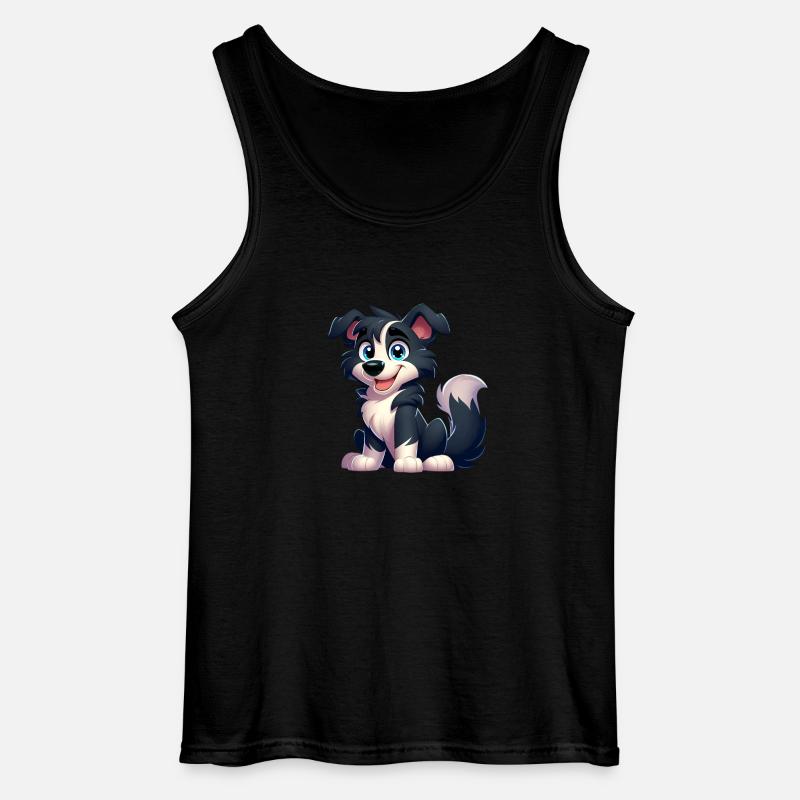 Border Collie 6 - Gildan Männer Tank Top - Schwarz